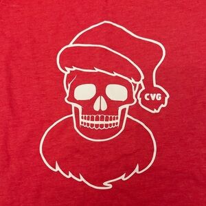Constantly Varied Gear Red Tee with Santa Skull Design